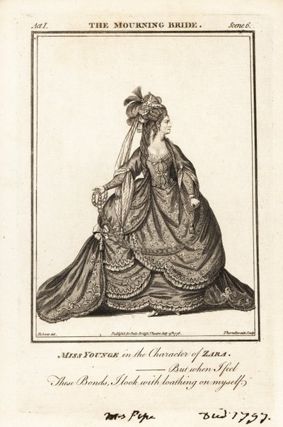 Miss Elizabeth Younge in de rol van Zara in William Congreve