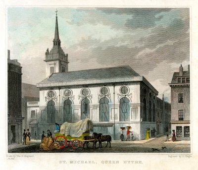 Kerk van St. Michael Queenhithe, City of London, 1831 door J. Tingle