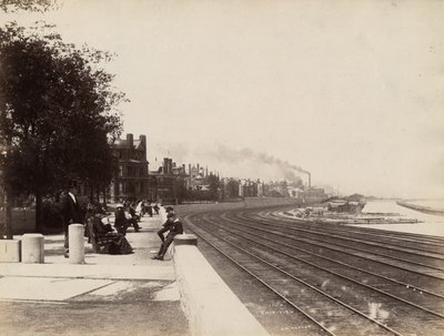 Uitzicht op 35th Street naar het noorden, Chicago, ca. 1888 door J. W. Taylor