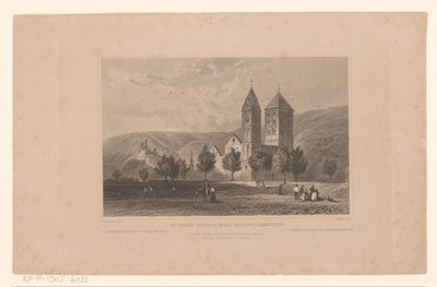 Gezicht op de Johanniskirche, bij Lahnstein door J. Weeks