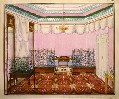 Een neoklassieke Biedermeier schrijfkamer in het Schloss Ballenstedt, Saxe-Anhalt door J. Willing