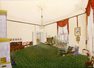 Zitkamer in het Schloss Ballenstedt in Saksen-Anhalt door J. Willing
