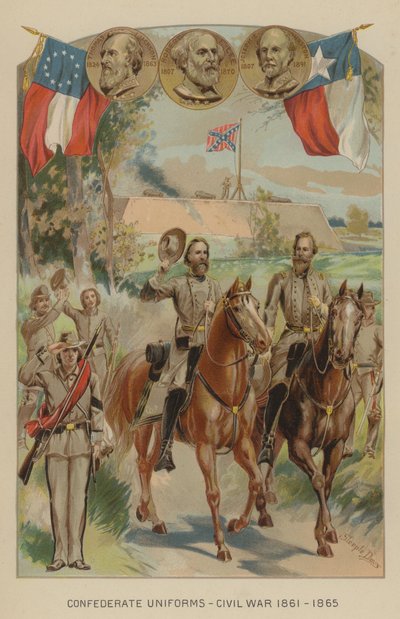 Geconfedereerde uniformen van de Amerikaanse Burgeroorlog, 1861-1865 door J. after Steeple Davis
