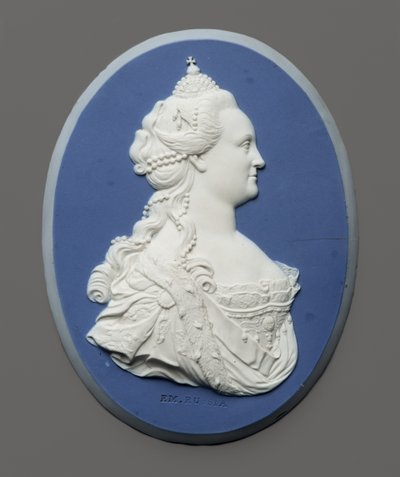 Portretmedaillon van keizerin Catharina II van Rusland, ca. 1775 door J. and Bentley Wedgwood