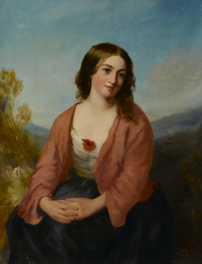 Jonge Vrouw in een Roze Jurk door J. or H. Stannier