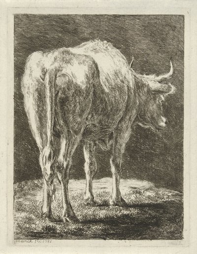 Koe in een landschap door Jabes Heenck