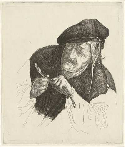 Man vermaakt zijn pen door Jabes Heenck