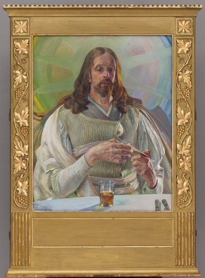 Christus in Emmaüs - middendeel van een drieluik door Jacek Malczewski