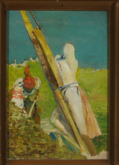 Beim Kran door Jacek Malczewski