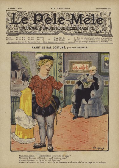 Voor het kostuumbal. Illustratie voor Le Pele-Mele, 1901 door Jack Abeille