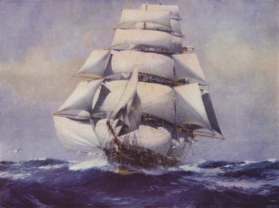 Klipperschip Lightning in volle zeil door Jack Spurling