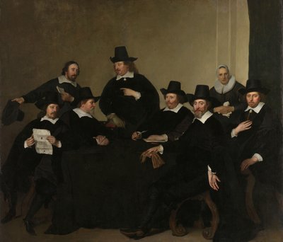 Regenten van het Nieuwe Zijds Instituut voor de Buitenzorg van de Armen, Amsterdam, c.1650 door Jacob Adriensz Backer