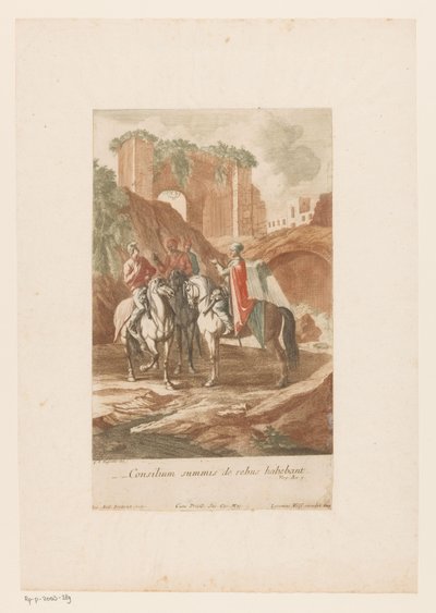 Nachtelijk overleg van aanvoerders door Jacob Andreas Fridrich (I)