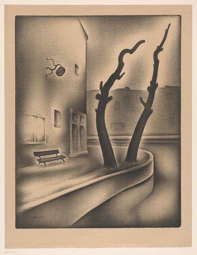 Hoek van een gracht door Jacob Bendien (signed by artist)