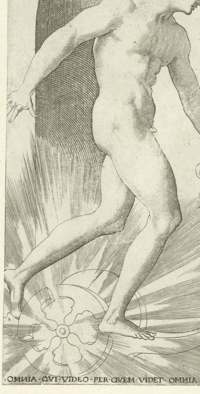 Apollo met lauwerkrans op een wagen door Jacob Binck