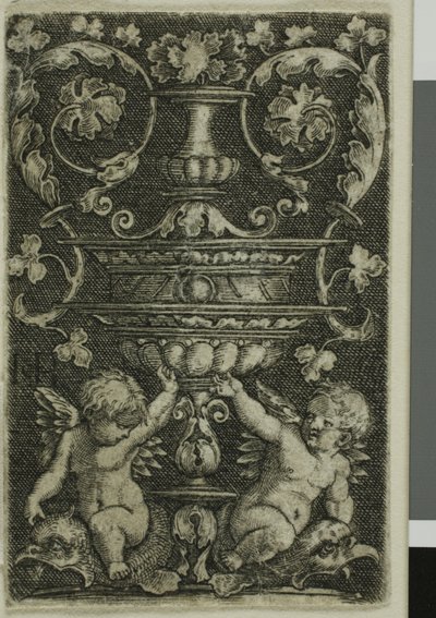 Ornament met Vaas en Twee Genii aan de Voet door Jacob Binck