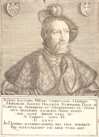 Portret van koning Christian III door Jacob Binck