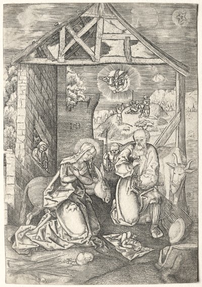 De geboorte van Christus door Jacob Binck