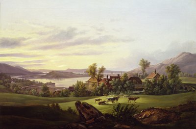Uitzicht over Bergen vanaf Haukeland door Jacob Calmeyer