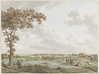 De Tafelberg in het landschap, gezien vanaf het Sint-Janskerkhof bij Laren door Jacob  Cats