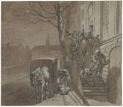 De vrienden vertrekken van het huis van Haazel door Jacob  Cats