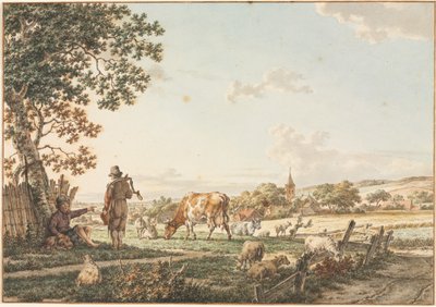 Pastoraal Landschap met Dorp door Jacob Cats