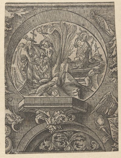 De hellevaart en de opstanding van Christus door Jacob Cornelisz van Oostsanen