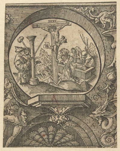 De kruisiging en de graflegging van Christus door Jacob Cornelisz van Oostsanen