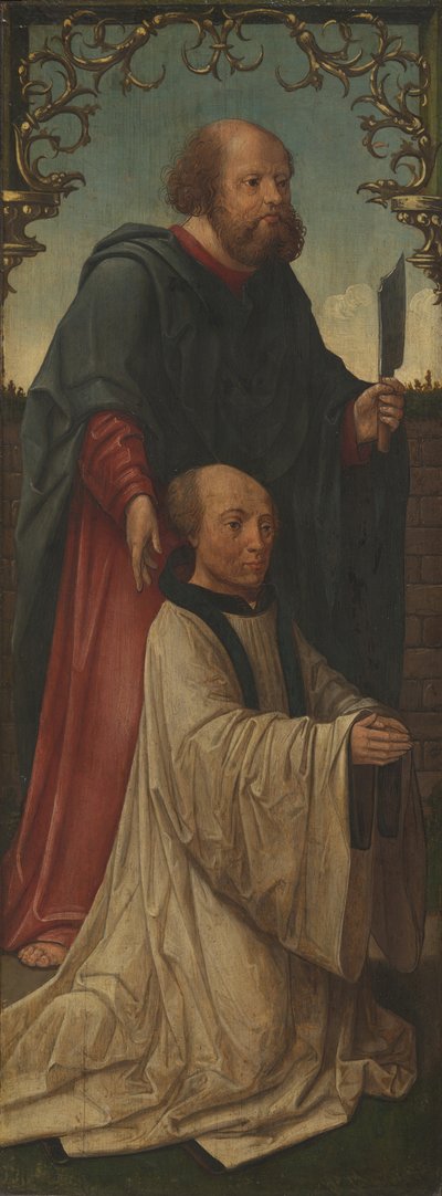 Sint Matthias en een Donor, Sint Andreas keerzijde door Jacob Cornelisz. van Oostsanen