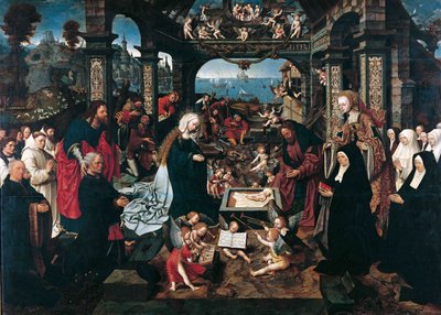 De Aanbidding van het Christuskind met de Familie Boelen door Jacob Cornelisz van Oostsanen