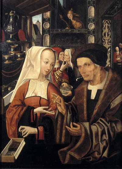 De brillenverkoper door Jacob Cornelisz van Oostsanen