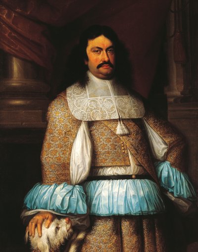 Portret van Ranuccio II Farnese (1630-1694), Hertog van Parma en Piacenza en Castro (detail) door Jacob Denys