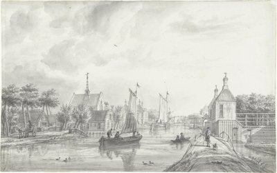 Gezicht te Leiderdorp door Jacob Elias La Fargue