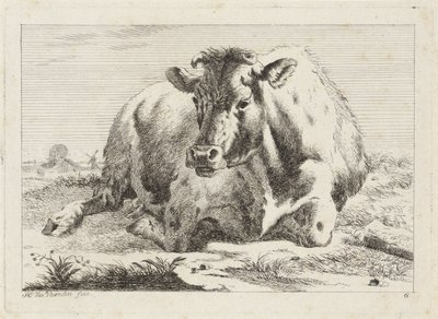 Liggende koe door Jacob Elias van Varelen