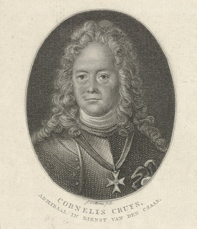 Portret van Cornelius Cruys, viceadmiraal van de keizerlijke Russische marine door Jacob Ernst Marcus