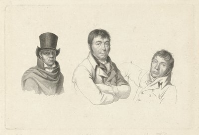 Portretten van Jan Kamphuysen, Dirk Versteegh en Hendrik de Flines door Jacob Ernst Marcus