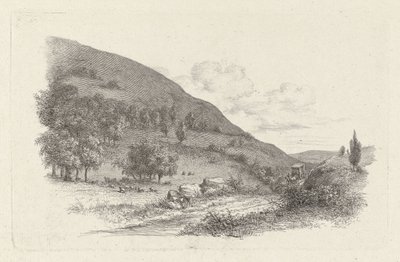 Rijtuig in een landschap door Jacob Ernst Marcus