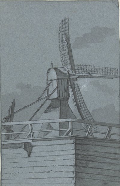 Windmolen met houten onderbouw door Jacob Ernst Marcus