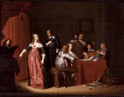 Feest in een Interieur door Jacob F. van der (follower of) Merck