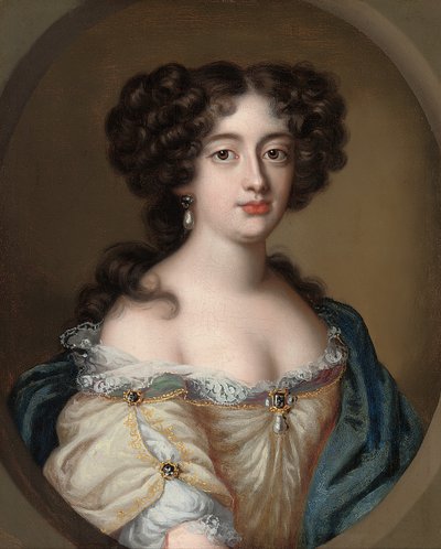Portret van een dame traditioneel geïdentificeerd als Ortensia Mancini door Jacob Ferdinand Voet