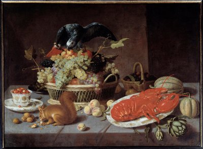 Stilleven met de eekhoorn door Jacob  Foppens van Es