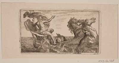 Neptunus. Illustratie voor Jacob Fosie, "Lære-Klude [...] of Proeven op Koper, Slijpen, Gronden, Naalden, Etswater, Inkt, Wissen, Laden en Drukken van 1741 tot 1743" door Jacob Fosie