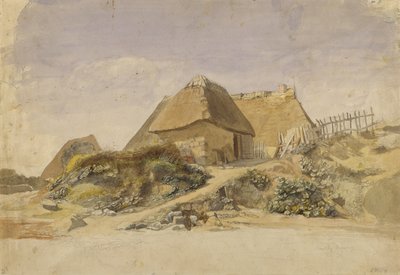 Vissershutten op het Hopesberg Strand, 1834 door Jacob Gensler