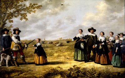 Portret van een familie in een landschap door Jacob Gerritsz Cuyp