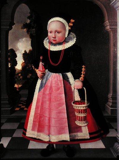 Portret van een Klein Meisje met een Pop en een Mand door Jacob Gerritsz Cuyp