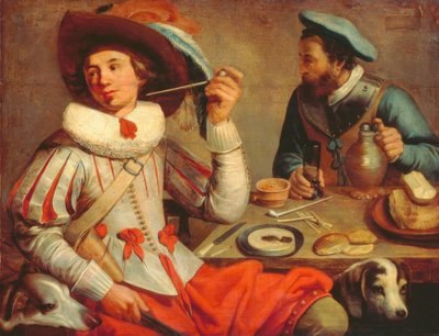 Twee soldaten aan een tafel door Jacob Gerritsz Cuyp