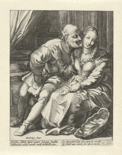 Afwijzing van een oude man door Jacob Goltzius (II)
