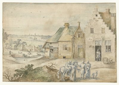 Landschap met de barmhartige Samaritaan door Jacob Grimmer