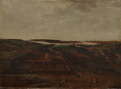 Gezicht op Kiel aan de Schelde met daarachter Antwerpen door Jacob Grimmer