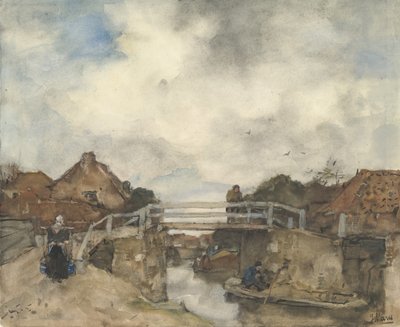 Nederlandse gracht, Rijswijk, tweede helft 19e eeuw door Jacob Henricus Maris